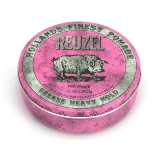 Reuzel Pink Grease Heavy, Hog, 340g -  woskowa pomada do włosów, różowa, BARBERSIZE