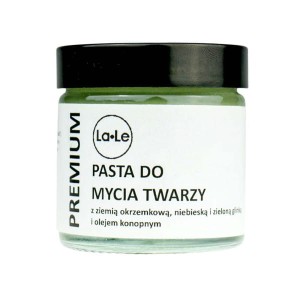 La-Le pasta do mycia twarzy z ziemią okrzemkową, niebieską i zieloną glinką, olejem konopnym - 60 ml 